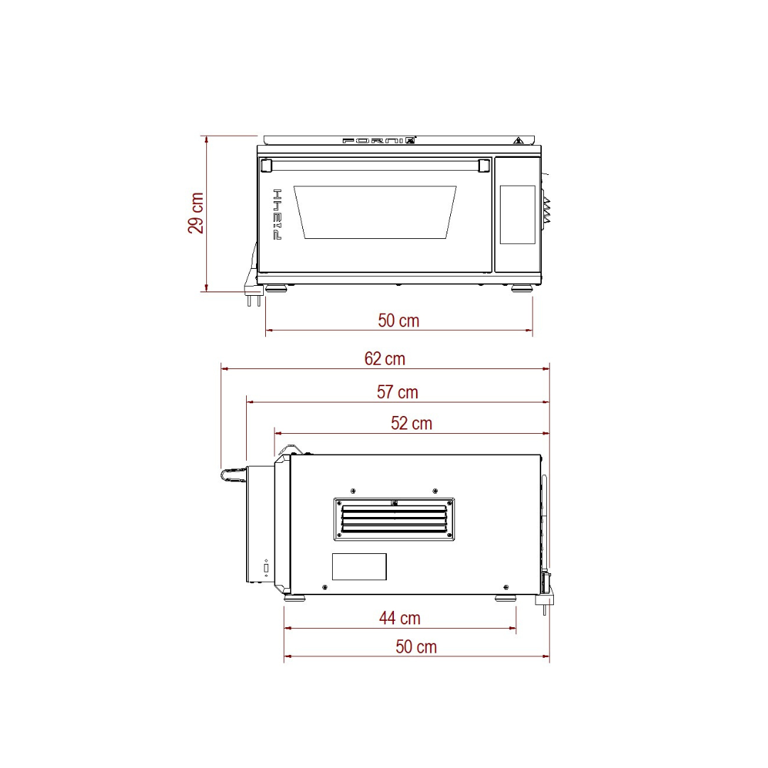 P134H 509E Extra Power | Forno elettrico RIGENERATO con display touch | Camera 9cm | Acciaio INOX | 509°C