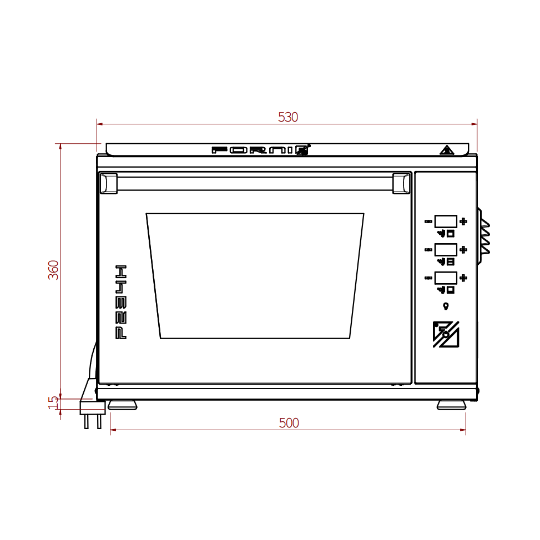 P234H 509 PRO | Forno elettrico RIGENERATO a camera doppia | Acciaio INOX | 509°C