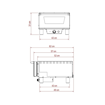N3 | Forno elettrico RIGENERATO con resistenza singola | Superficie cottura 35x40 | Acciaio INOX | 509°C