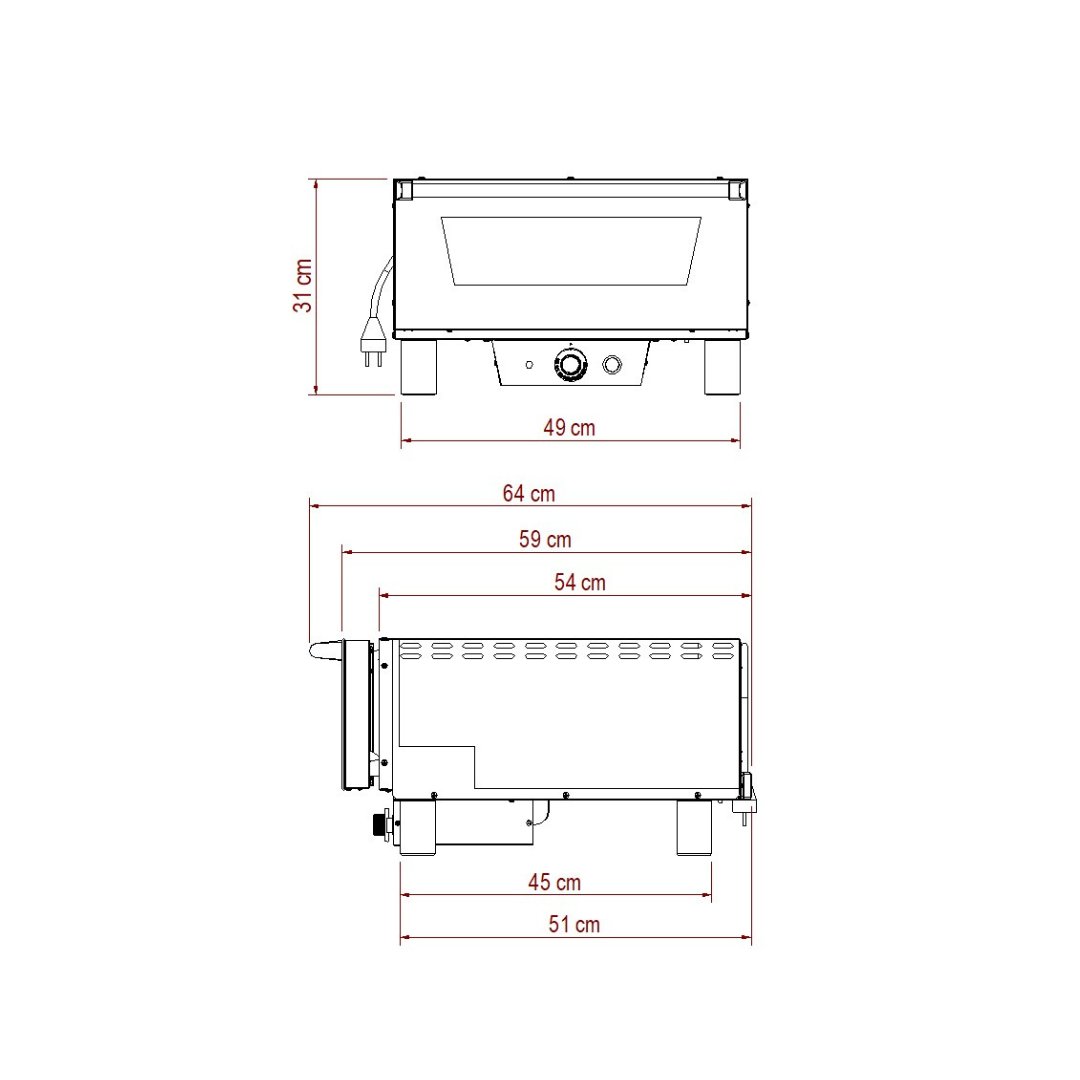 N4 | Forno elettrico RIGENERATO con resistenza singola | Superficie cottura 42x42 | Acciaio INOX | 509°C