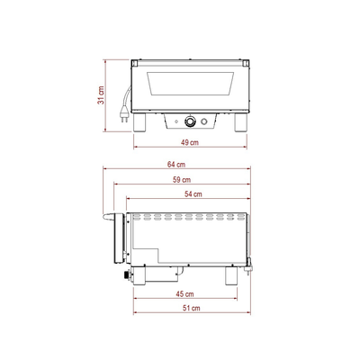 N4 | Forno elettrico RIGENERATO con resistenza singola | Superficie cottura 42x42 | Acciaio INOX | 509°C