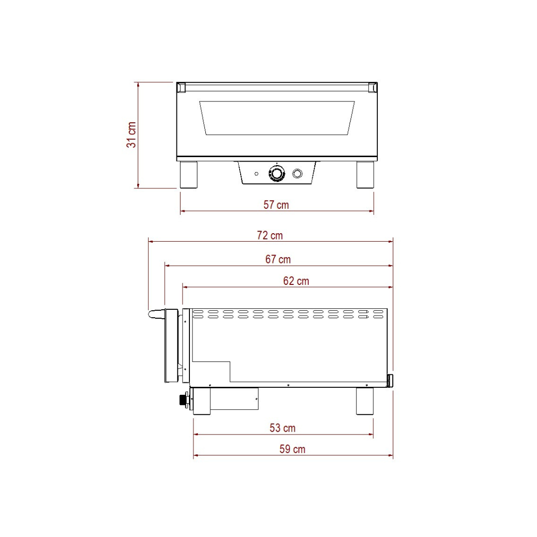 N5 | Forno elettrico per pizza Ø42cm, fino a 500°C
