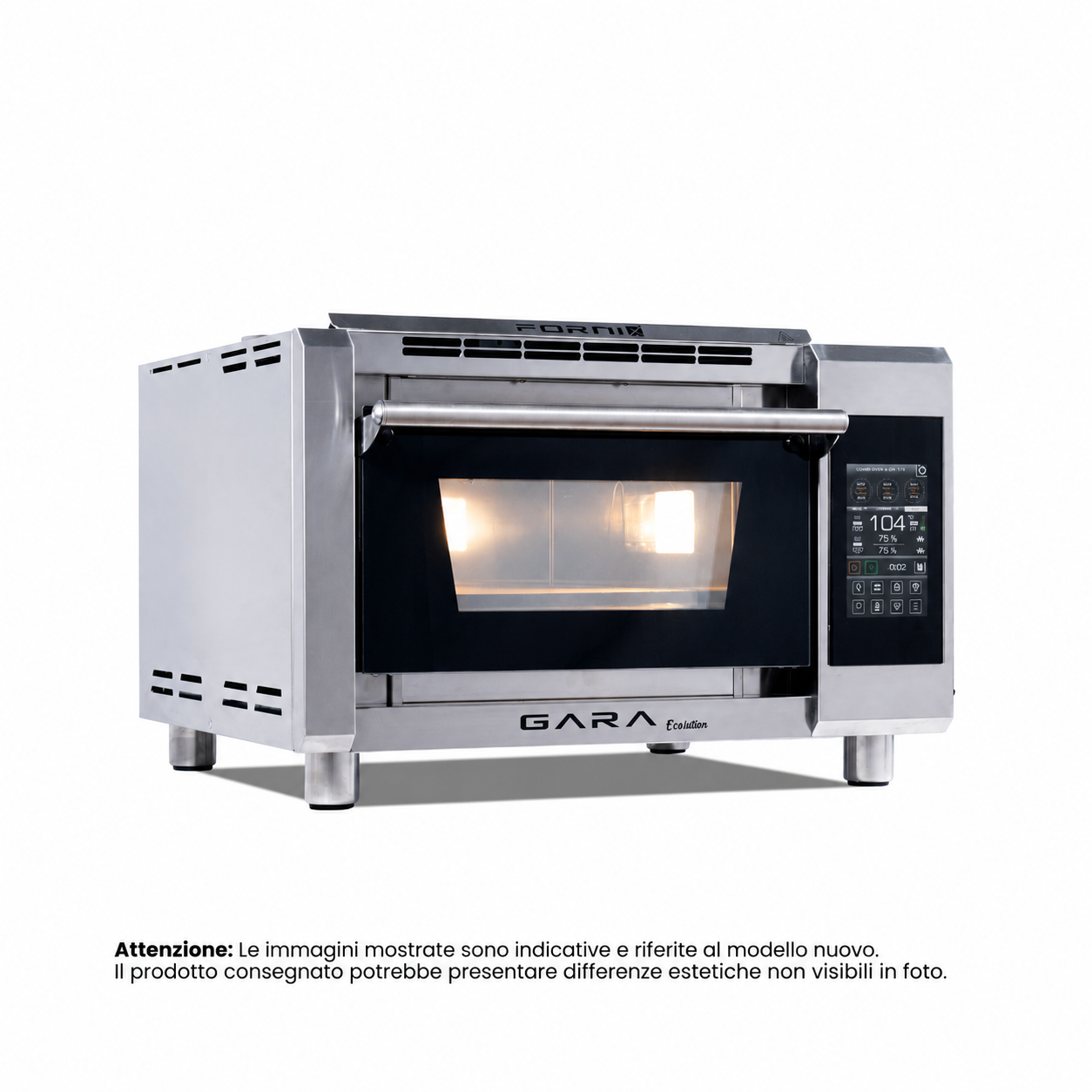 P134GE | Forno elettrico RIGENERATO con display touch | Camera 13,5cm | Acciaio INOX | 550°C