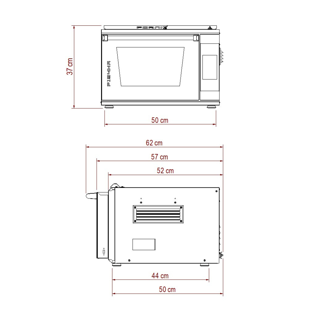 P134HA 509E Extra Power | Forno elettrico RIGENERATO con display touch | Camera 17cm | Acciaio INOX | 509°C